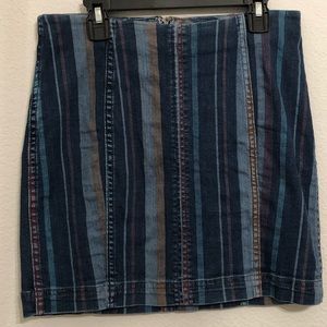Free People Jean multi colored mini skirt